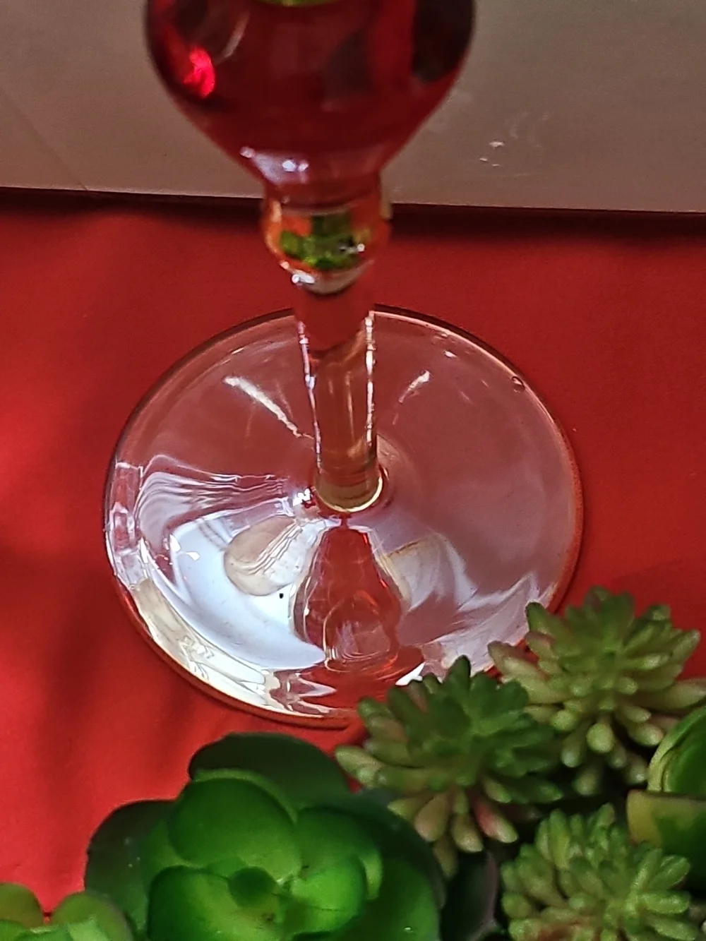 Elegant PIER 1 Amber Luster Red Jewel Water Goblet, Set of 2